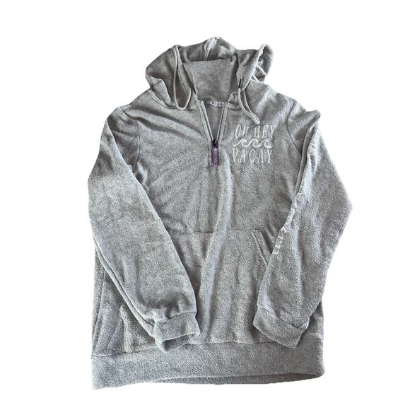 Simply Southern Soft Cozy Long Sleeve Quarter Zip Sweatshirt Oh Hey Vacay Small - Picture 1 of 10